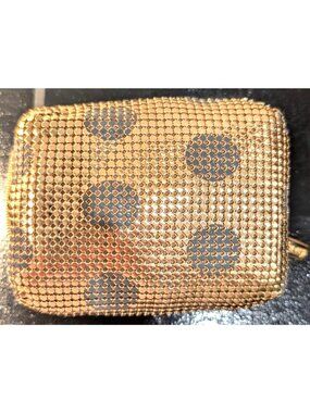 Vintage Felix Rey Gold Leopard Metal Mesh Tiny Pouch Purse